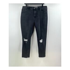 KanCan Jeans Woman's Distressed Stretch Faded Black Skinny Jean Size 31